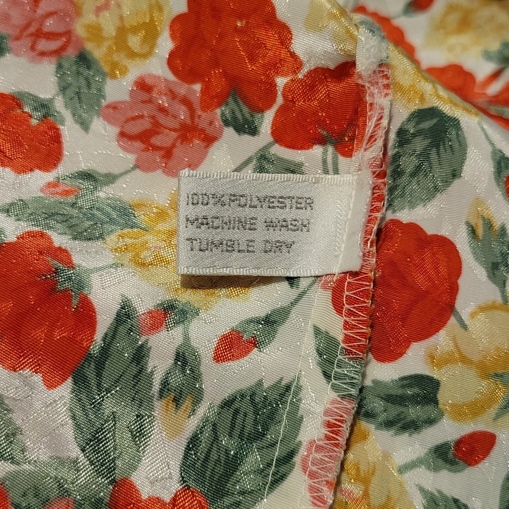 Vtg 80s Michelle Stuart Sz 6 Roses Floral Pleat-front blouse office maximalist - Picture 4 of 8